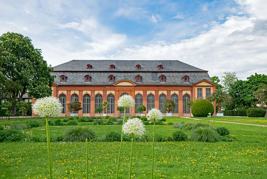 orangery, architecture, spring, flowers, places of interest