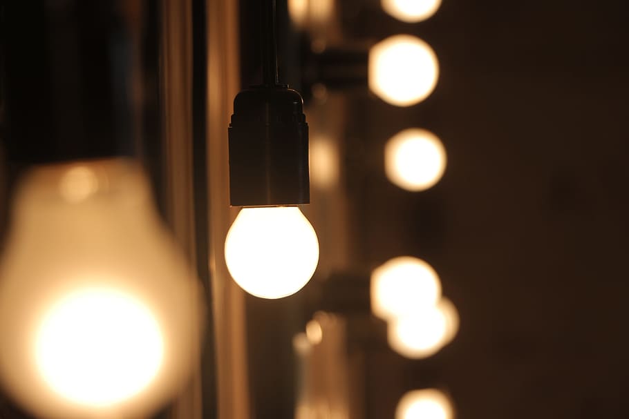 shallow focus photography of lightbulb, blur, bokeh, bright, cozy, HD wallpaper