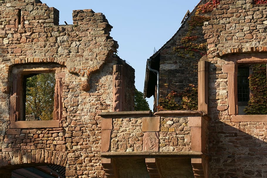 ruin, sandstone, facade, ancient, old, heritage, brick wall HD wallpaper