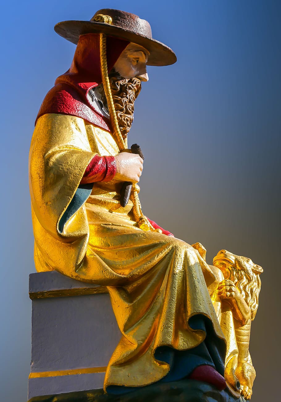 art, figure, statue, golden, beautiful fountain, nuremberg