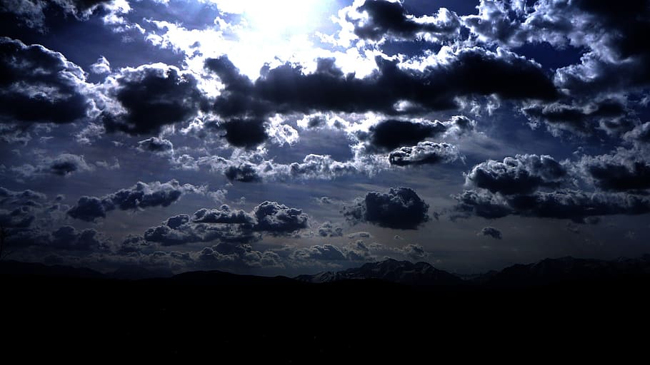 night, moonlight, black, night clouds, night view, night photos HD wallpaper
