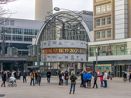 berlin, world clock, world time, germany, alexanderplatz, space HD wallpaper