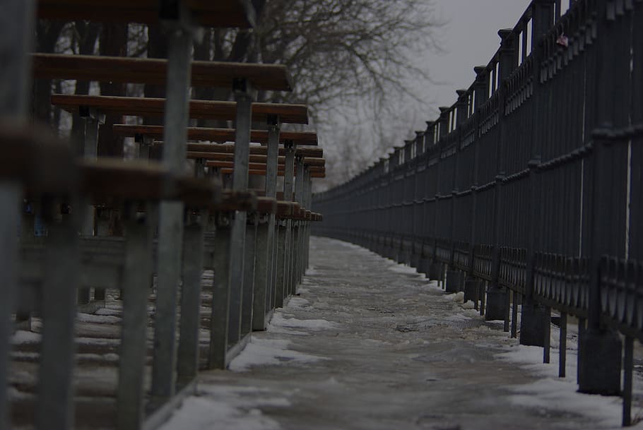 bench, series, distance, macro, city, wood, long way, out, wooden HD wallpaper