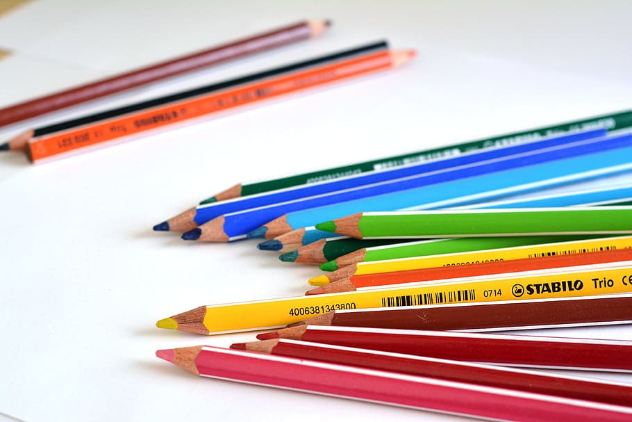 assorted coloring pencils, crayons, drawing, to color, child HD wallpaper