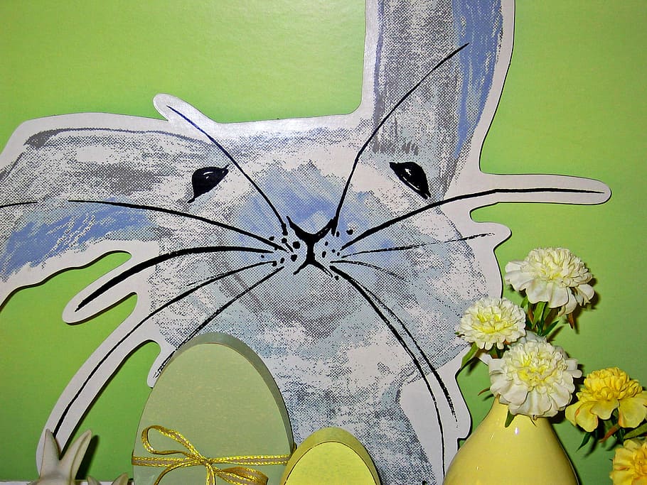 Easter Bunny, Hare, Spring, figure, rabbit, color, easter decoration HD wallpaper