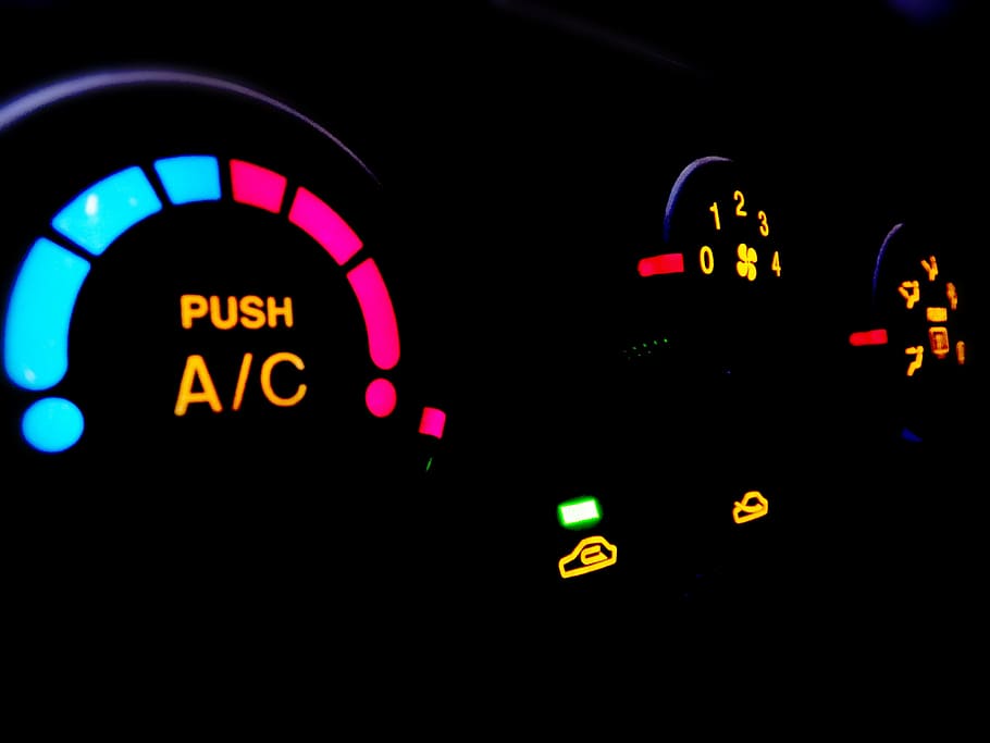 lighted vehicle controllers, car, the instrument panel, air conditioning HD wallpaper