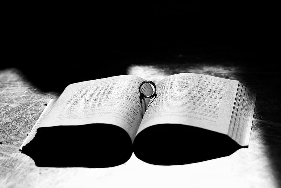 Book, Ring, Sunlight, Shadow, Jewelry, bible, education, page HD wallpaper