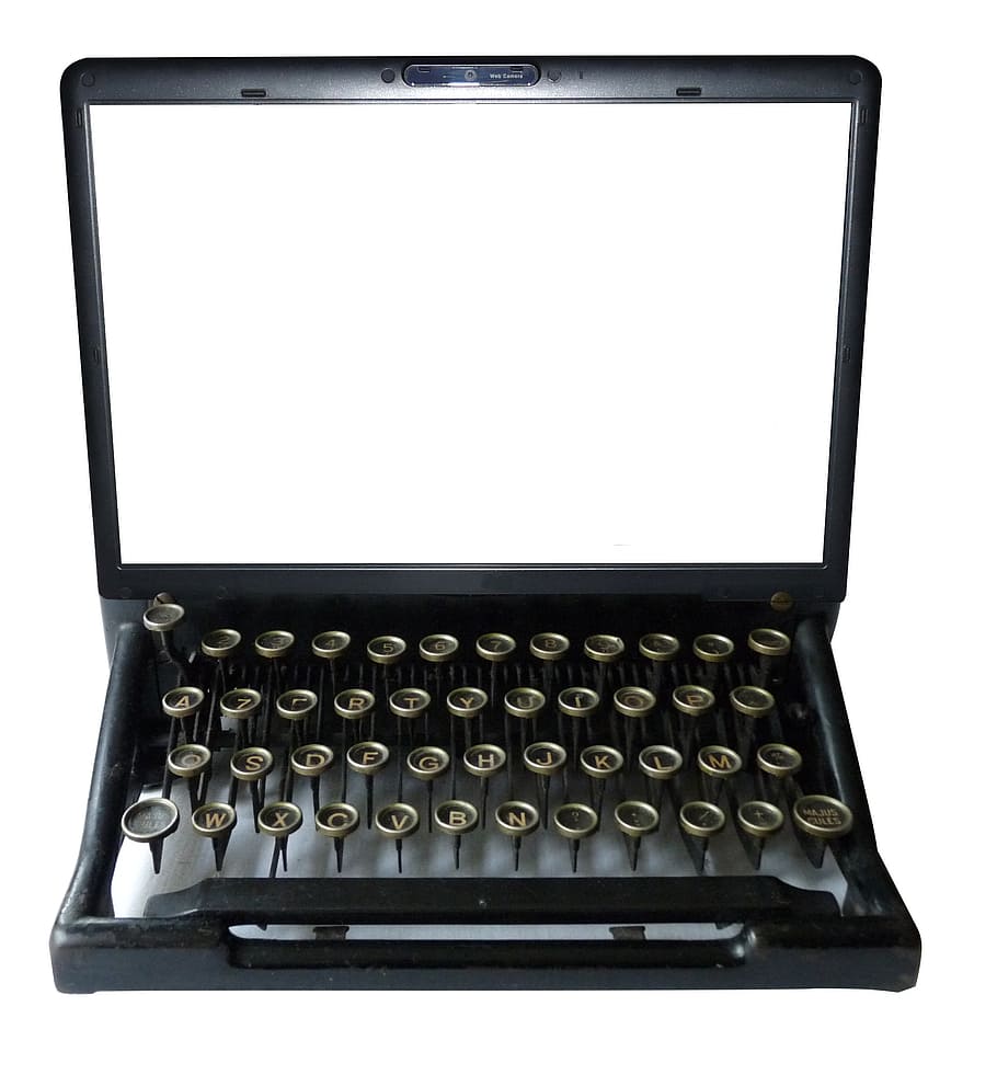 black typewriter vector art, computer, keyboard, digital, technology HD wallpaper