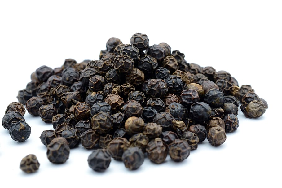 black peppers on white surface, Grains, Sharp, white background HD wallpaper