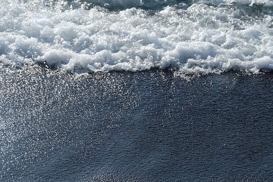 beach, water, sand, sea, beauty in nature, wave, motion, day HD wallpaper
