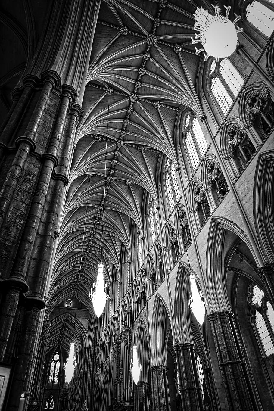 cathedral, ceiling, westminster abbey, architecture, building, HD wallpaper