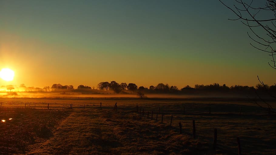 sunset, dawn, evening, landscape, nature, sky, scenics - nature HD wallpaper