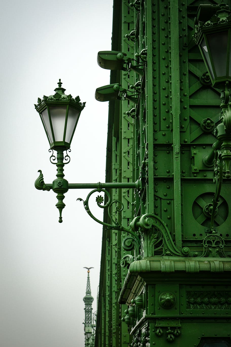 szabadság híd, dom bridge, budapest, fog, detail, danube