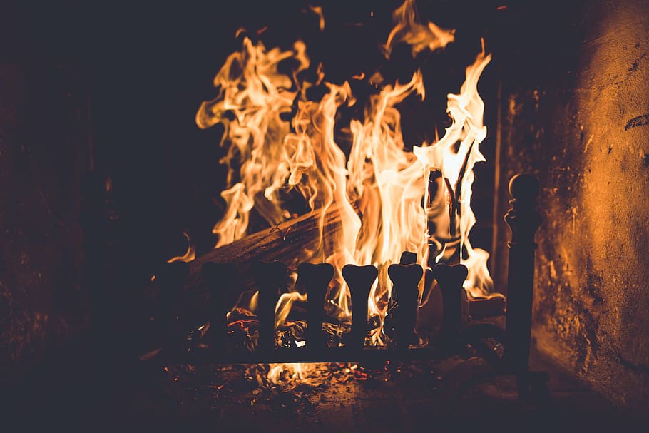 time-lapse photography of burning woods, fire, beside, brown HD wallpaper