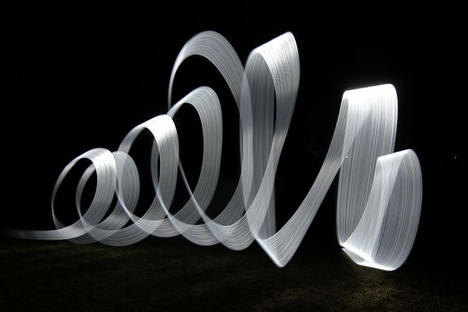 pen art illustration, light, lightpaint, nighttime, darkness HD wallpaper