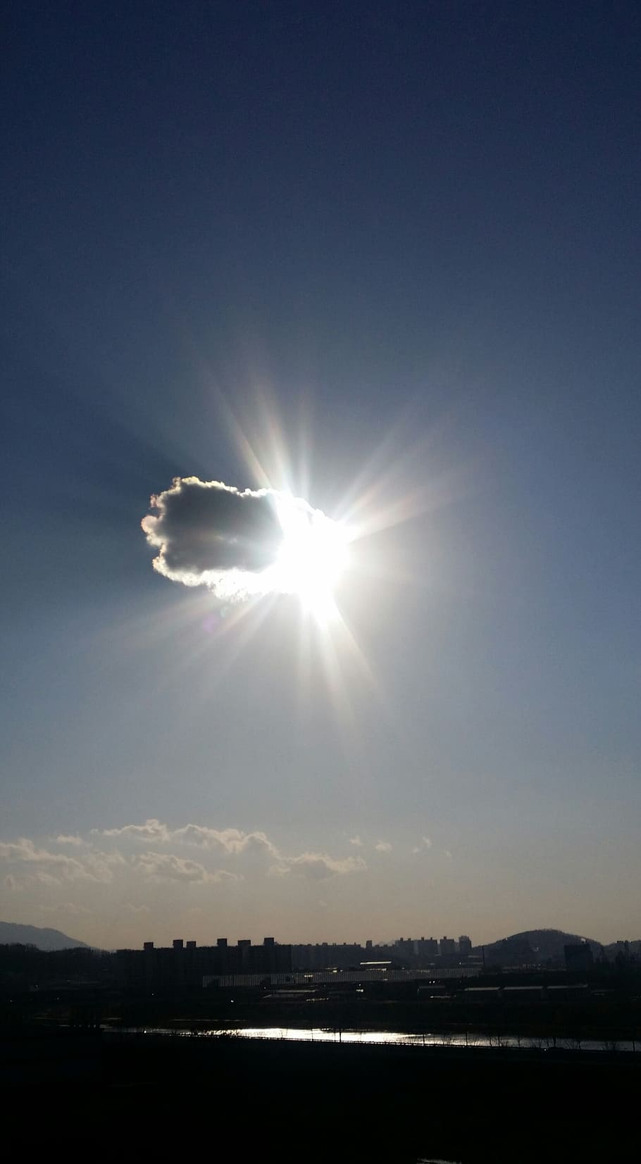 solar, sunshine, light, cloud, sky, blue, nature, tranquility HD wallpaper