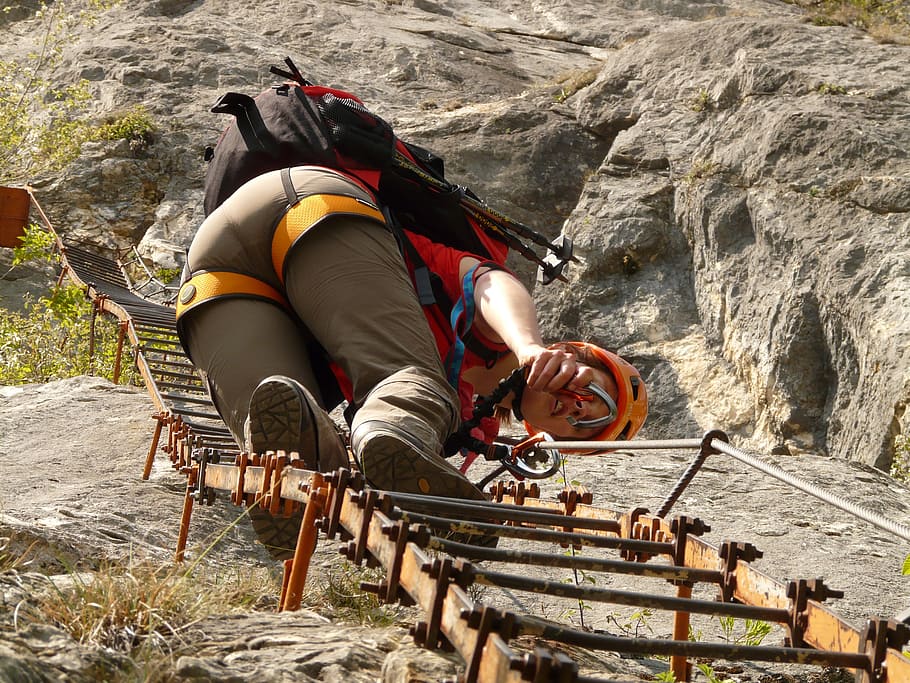 climbing platform system, head, backup, self assurance, via ferrata HD wallpaper