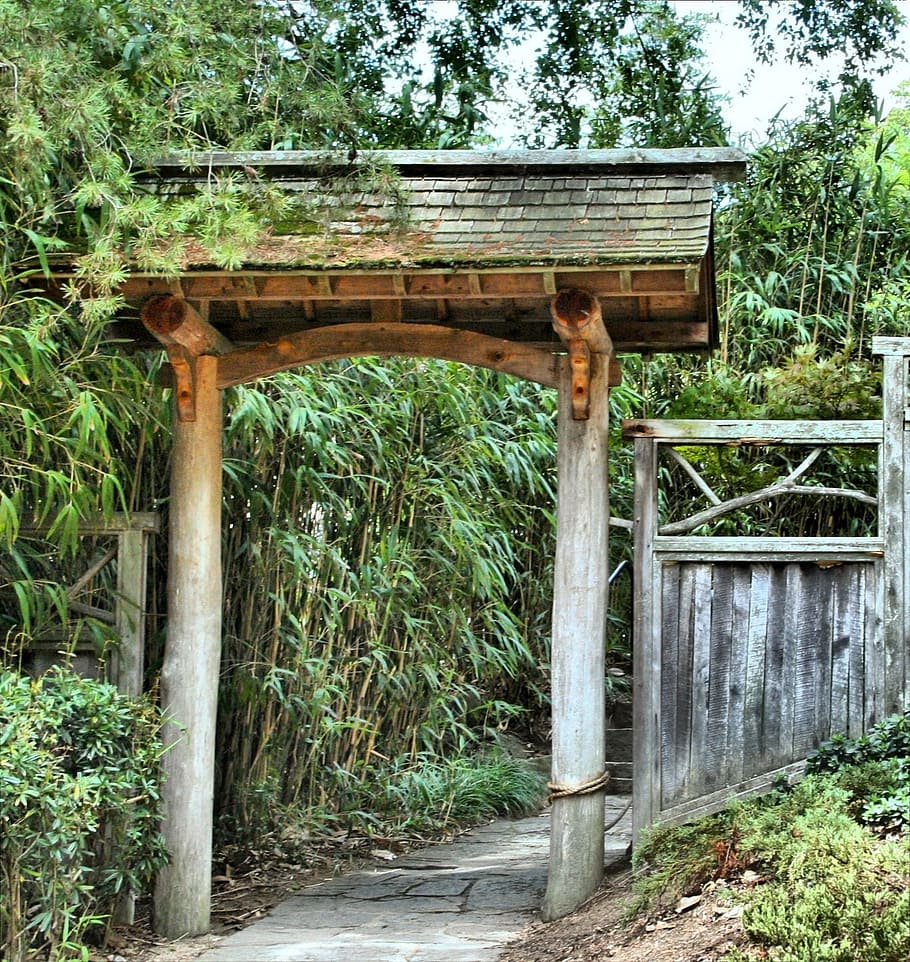 Gateway, Garden, Path, park, entrance, architecture, gardening HD wallpaper
