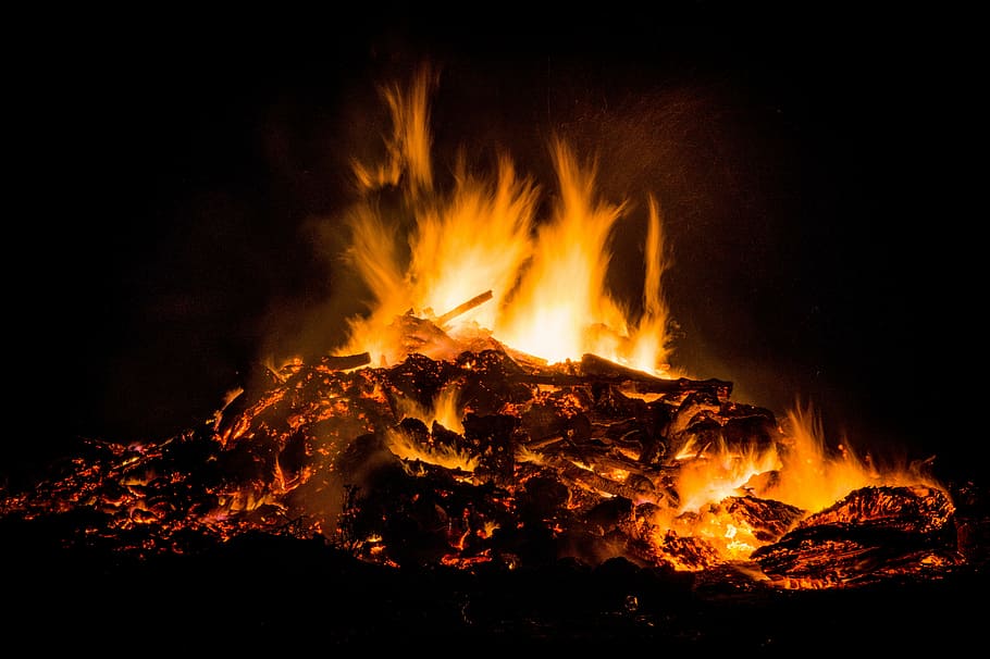 closeup photography of bonfire, night, camping, flames, fire - natural phenomenon HD wallpaper