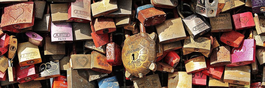 assorted padlocks, love locks, cologne, hohenzollern bridge, castles, HD wallpaper