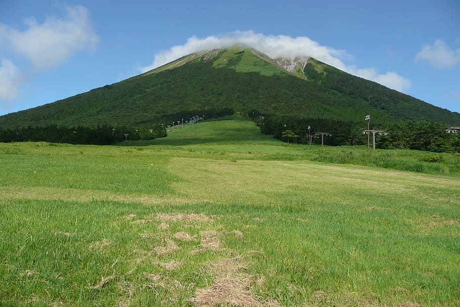 oyama, mountain, summer, grass, green color, plant, sky, scenics - nature HD wallpaper
