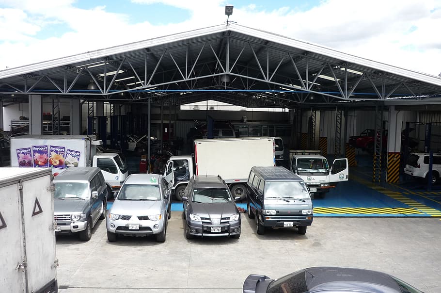workshop, repair, car, mode of transportation, built structure HD wallpaper