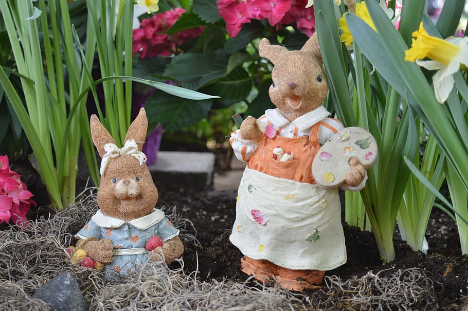 Rabbits, Bunnies, Hares, Easter, Animal, seasonal, rodents HD wallpaper