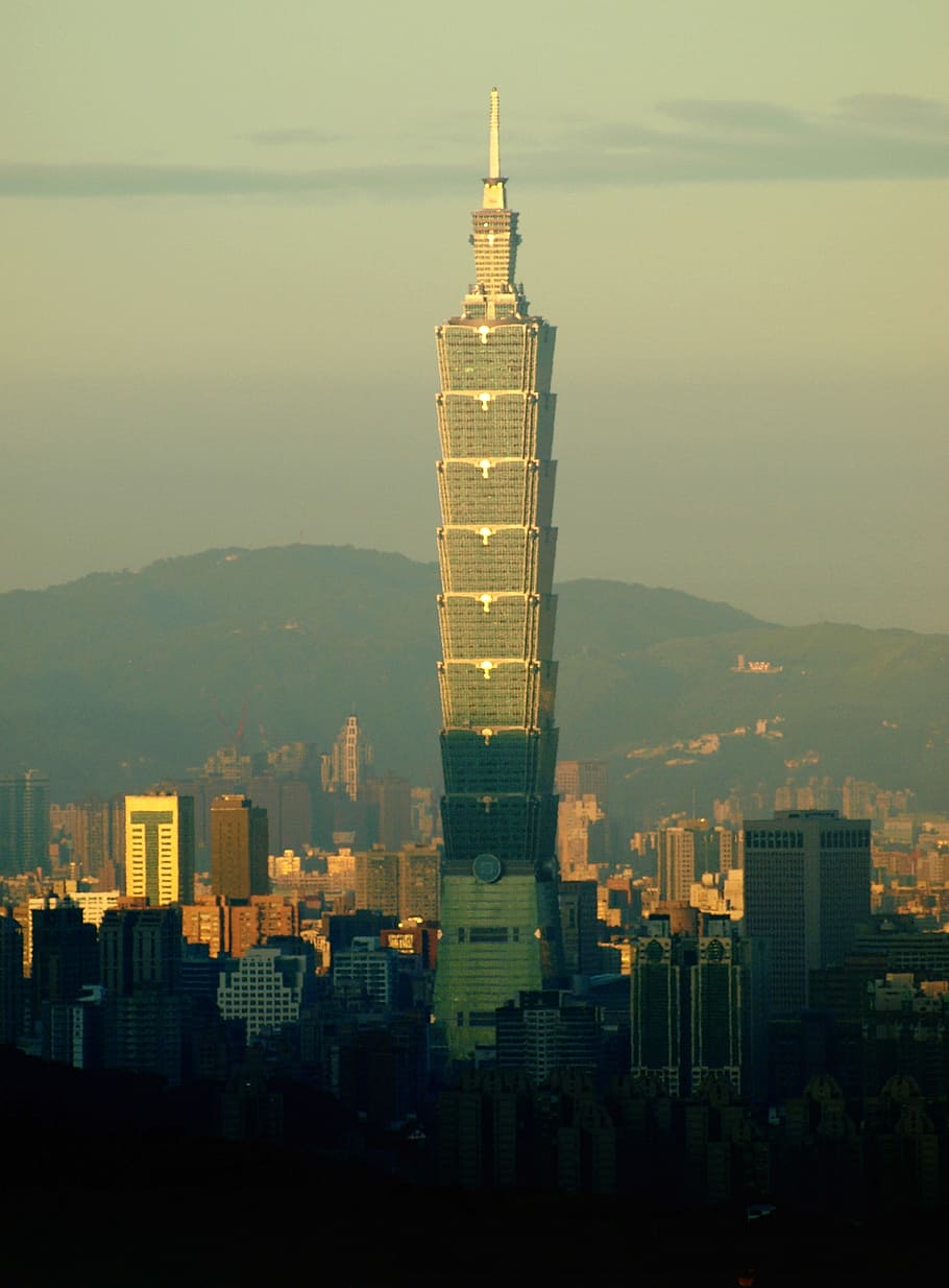 Height of Taipei 101 building in Taiwan, photos, public domain