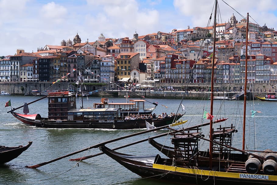 porto, river, boats, douro, nautical vessel, transportation