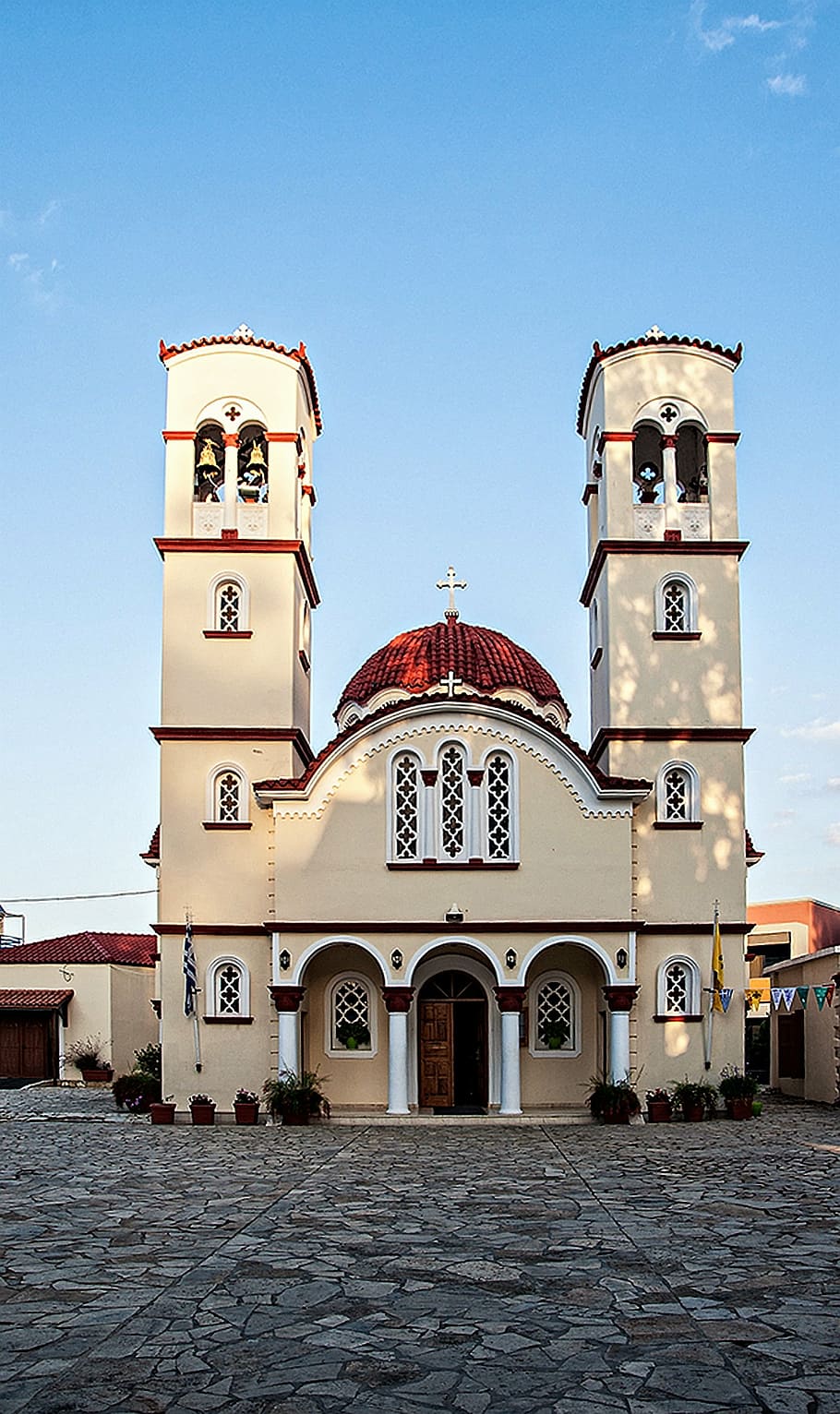 greece, island, greek church, holiday, facade, religion, crete, HD wallpaper