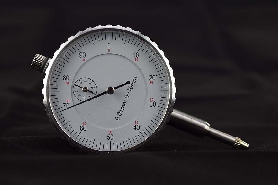 gauge, close, white, silver front front, macro, background black HD wallpaper