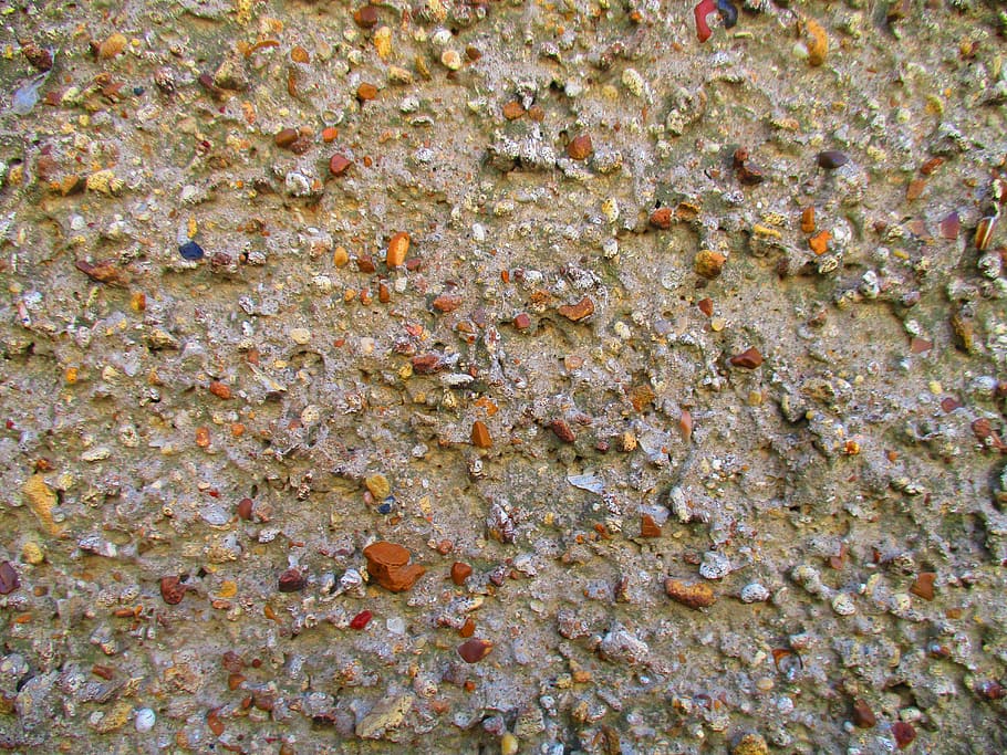 wall, texture, background, small stones, seashells, construction HD wallpaper