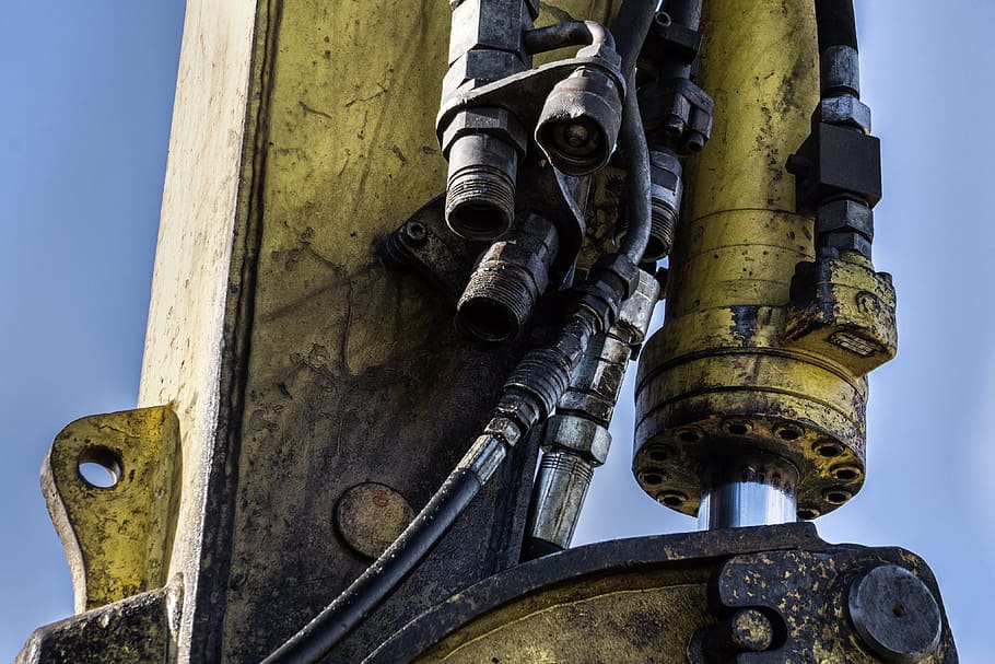 machine, construction machine, equipment, metal, low angle view HD wallpaper