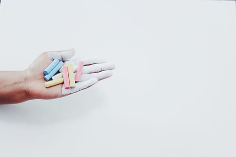 person showing assorted papers, pastel, chalk, flat lay, drawing HD wallpaper
