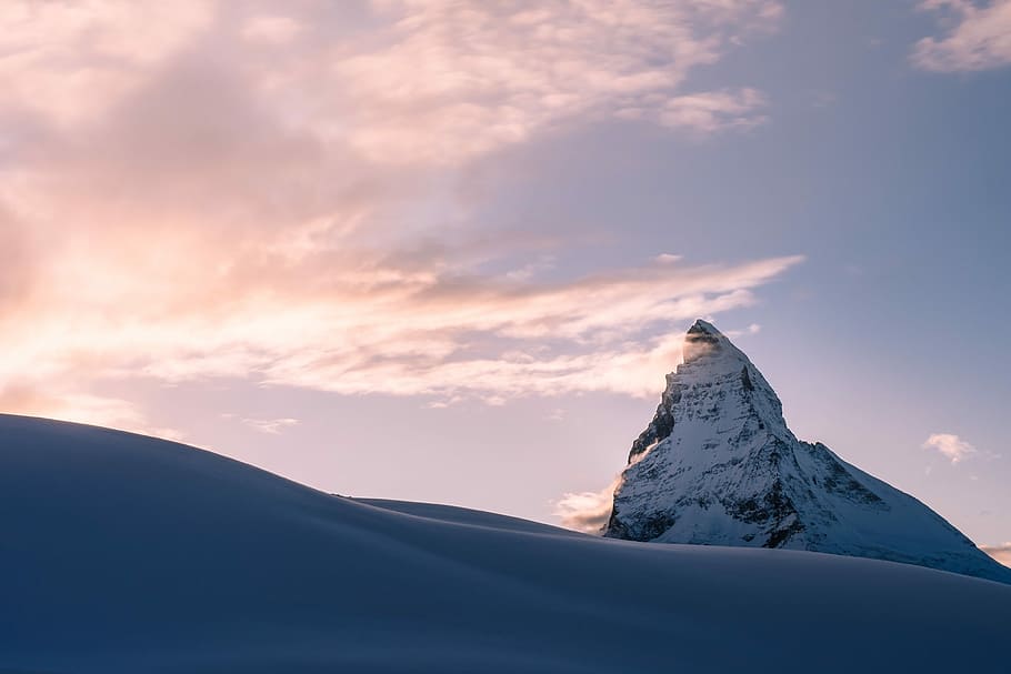 snow mountain peak, nature, landscape, sky, scenics, winter, european Alps HD wallpaper