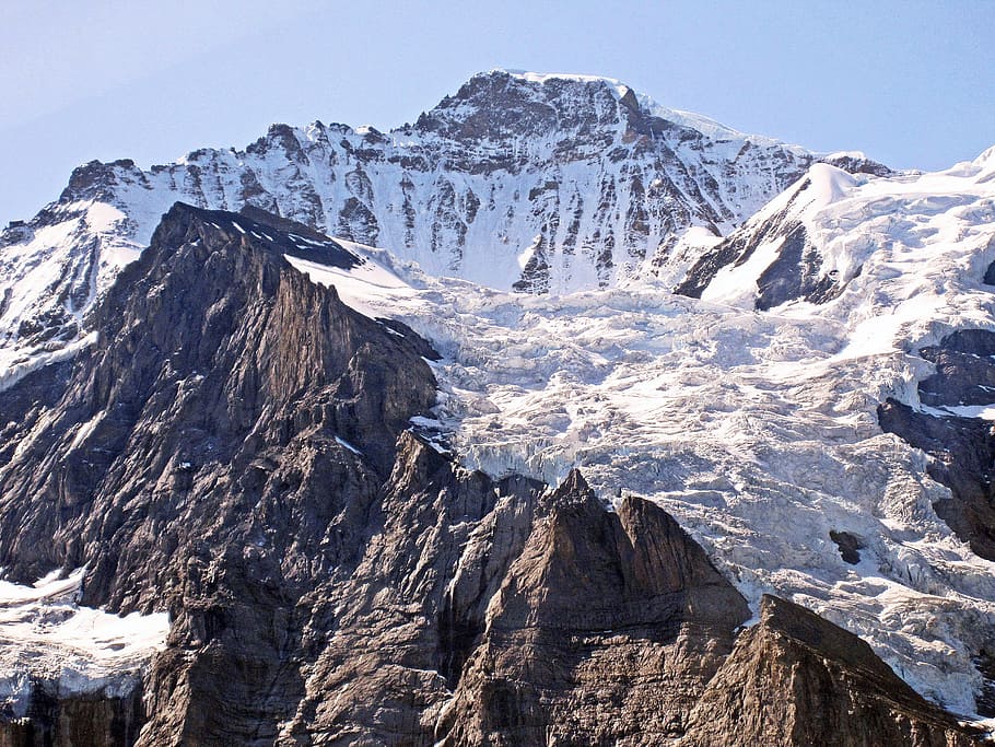 high-angle photography of snow mountain, virgin, summit, great HD wallpaper