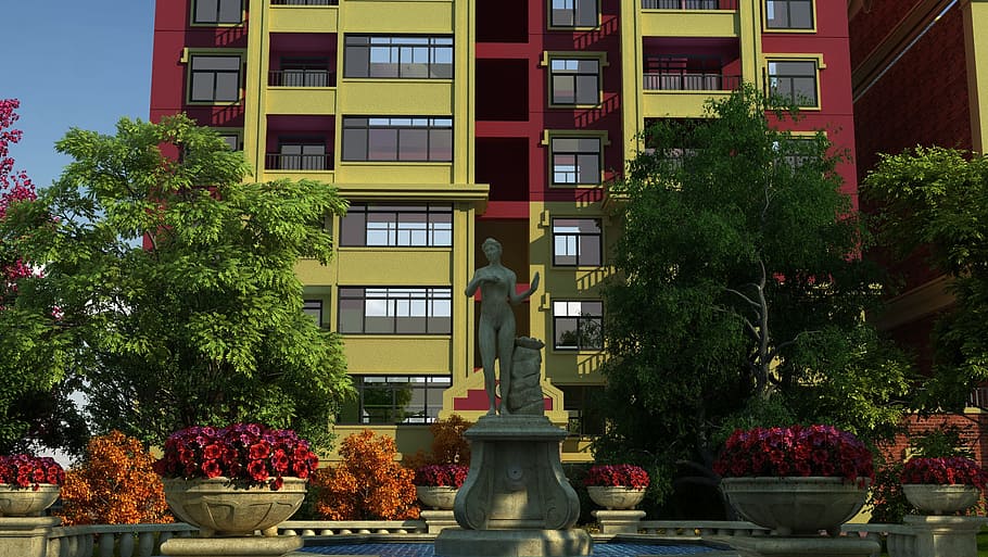 estate, continental, classical, plant, architecture, tree, building exterior HD wallpaper