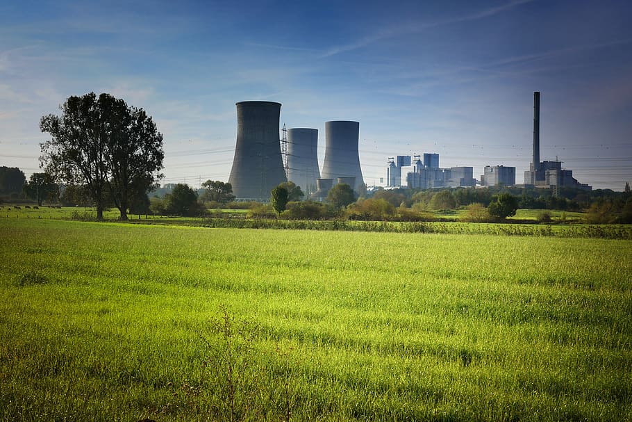 power plant landmark, environment, pollution, sky, energy, panorama HD wallpaper