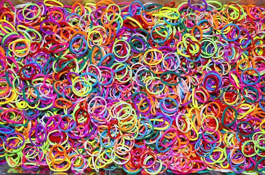 assorted-color loop bands, rubber, rubber bands, colour, colorful, HD wallpaper