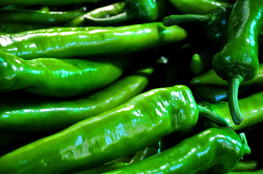 pepper, green, pointed pepper, vegetable, food, freshness, organic HD wallpaper