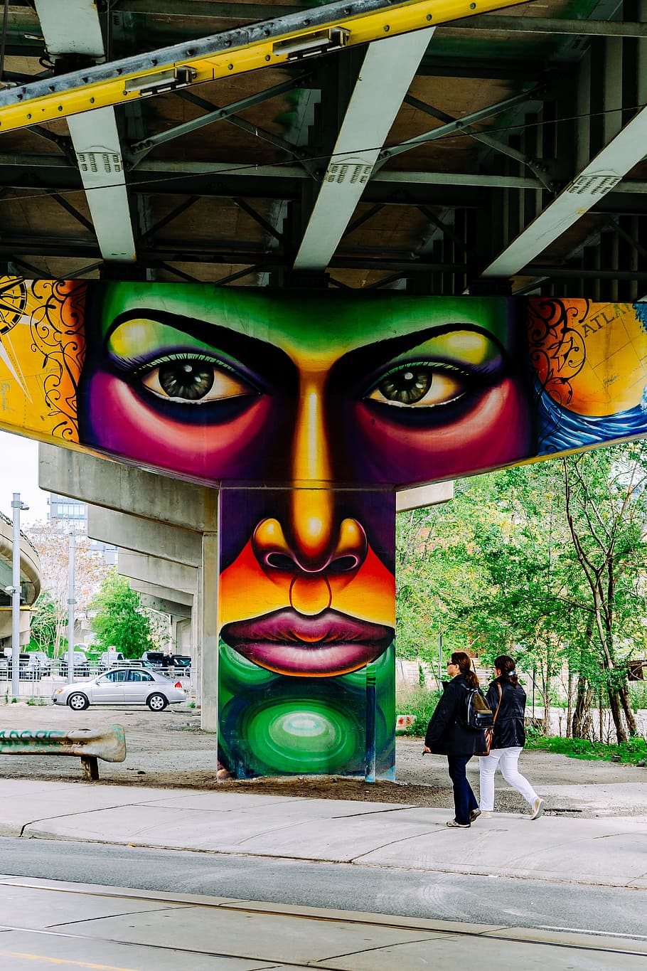 public, bridge, infrastructure, wall, street, art, mural, painting HD wallpaper