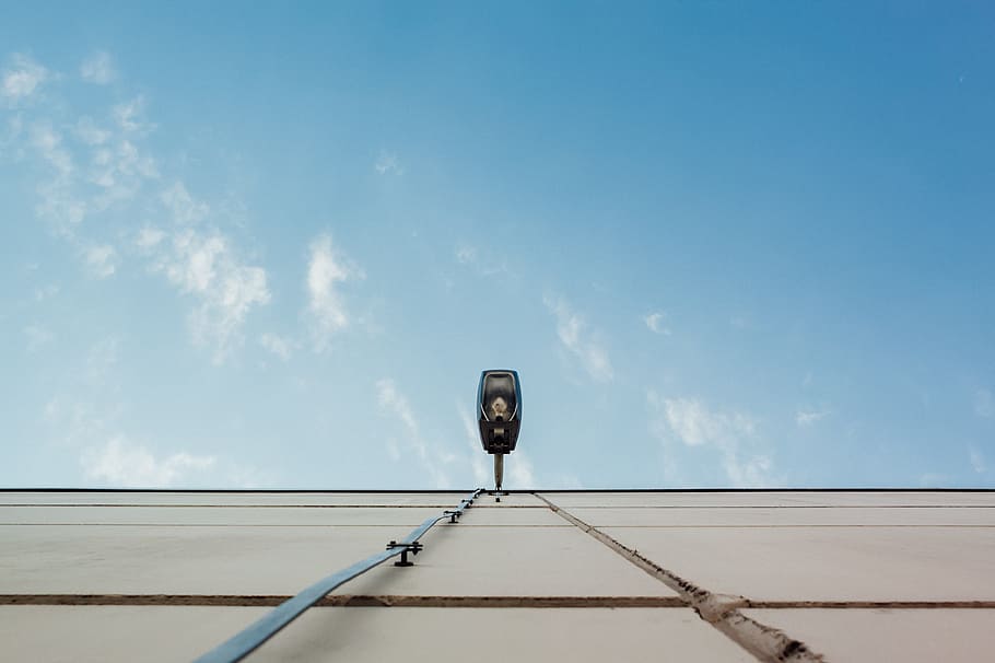 blue, building, clouds, light, low angle shot, sky, steel, wall HD wallpaper