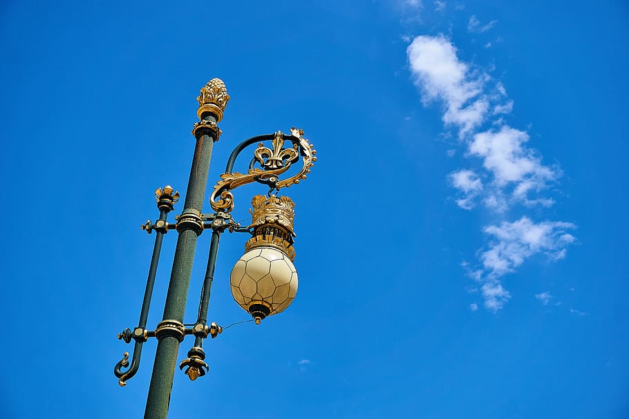 spain, madrid, lantern, gold, ornament, architecture, road HD wallpaper