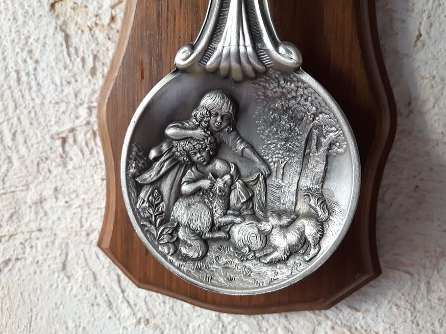 spoon, antique, historic, dipper, kitchen, sculpture, dog, shepherd HD wallpaper