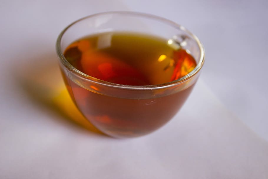 clear drinking tea cup on surface, Red Tea, Tea, Cup, Hot, herbal HD wallpaper