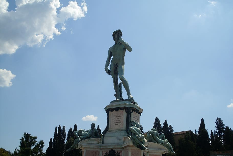 michelangelo, statue, florence, david, bronze, piazzale michelangelo HD wallpaper