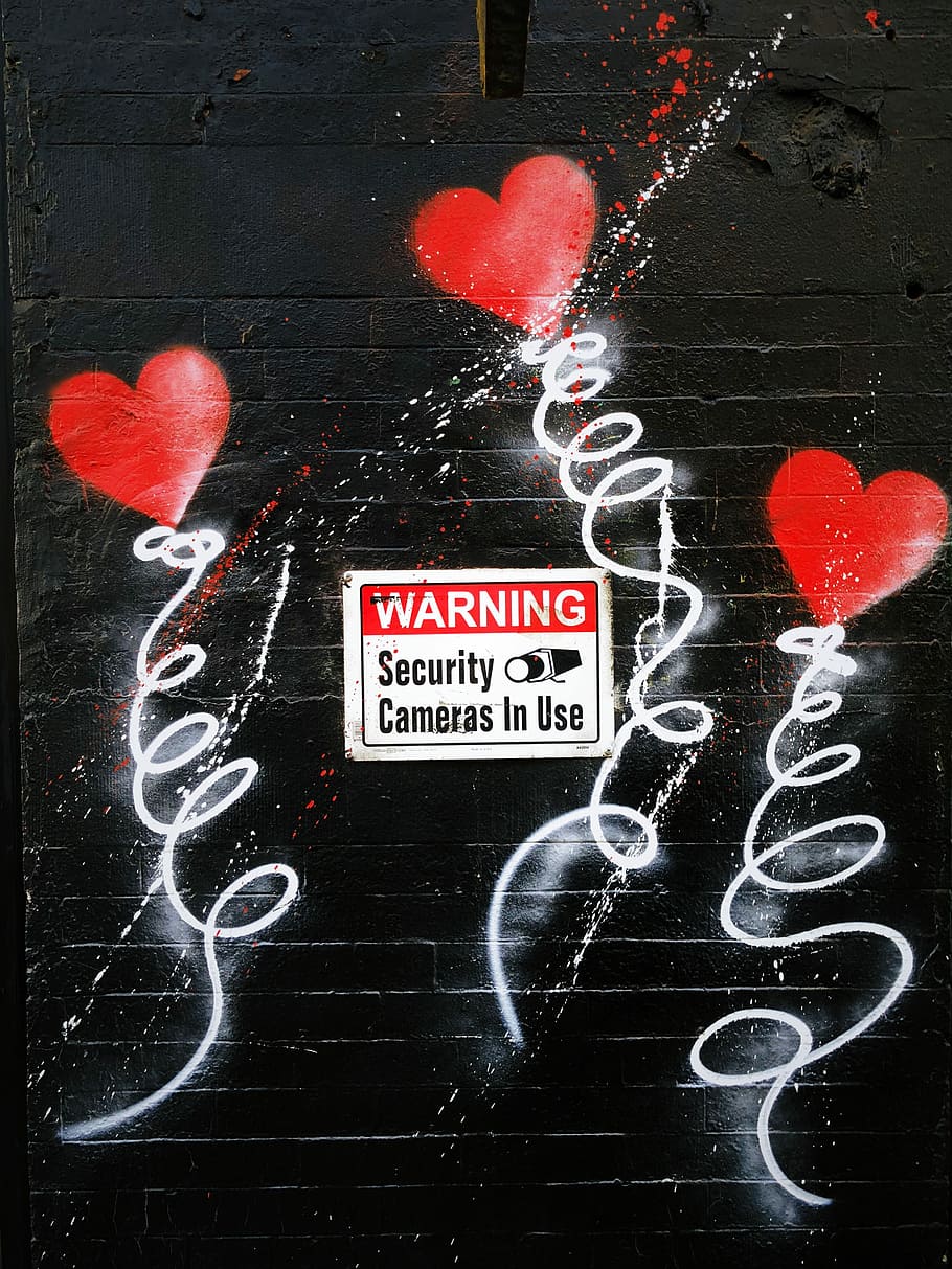 black security camera in use poster, Warning Security Cameras signage HD wallpaper