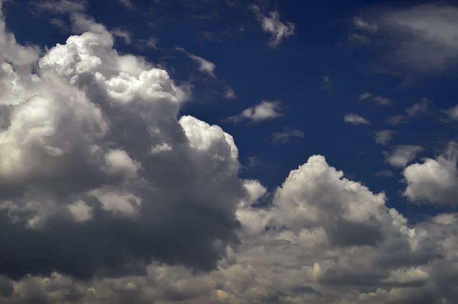 clouds, grey clouds, gray sky, white clouds, chiaroscuro, cloudy HD wallpaper