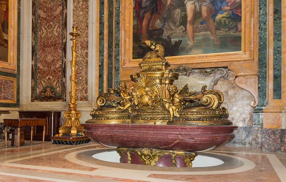baptismal, fonts, saint, peter, basilica, vatican, city, catholicism HD wallpaper
