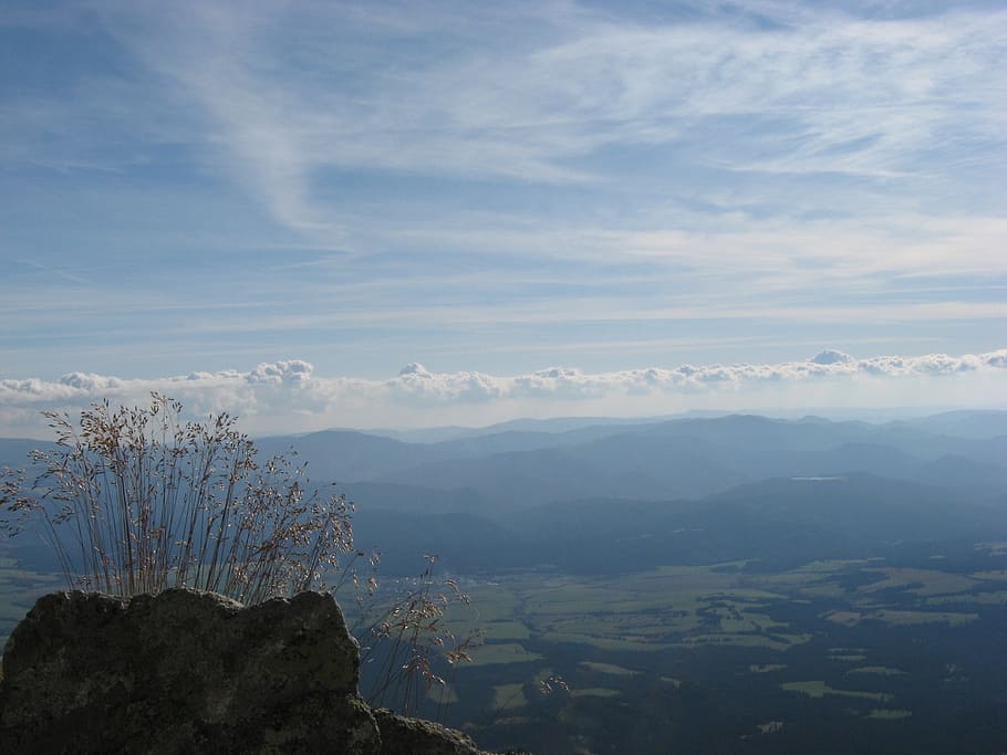 view, tatry, slovakia, clouds, grass, landscape, autumn, ridge HD wallpaper